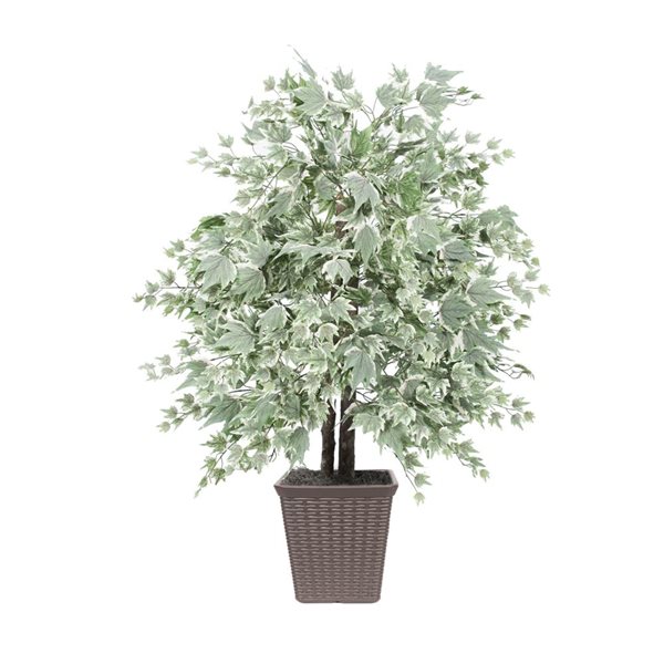 Vickerman 4-ft Artificial Silver Maple Bush in Brown Square Plastic Container