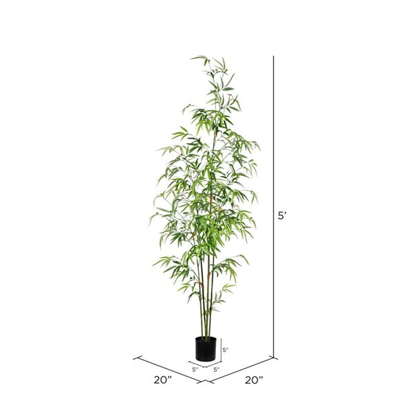 Vickerman 5-ft Artificial Potted Mini Bamboo Tree