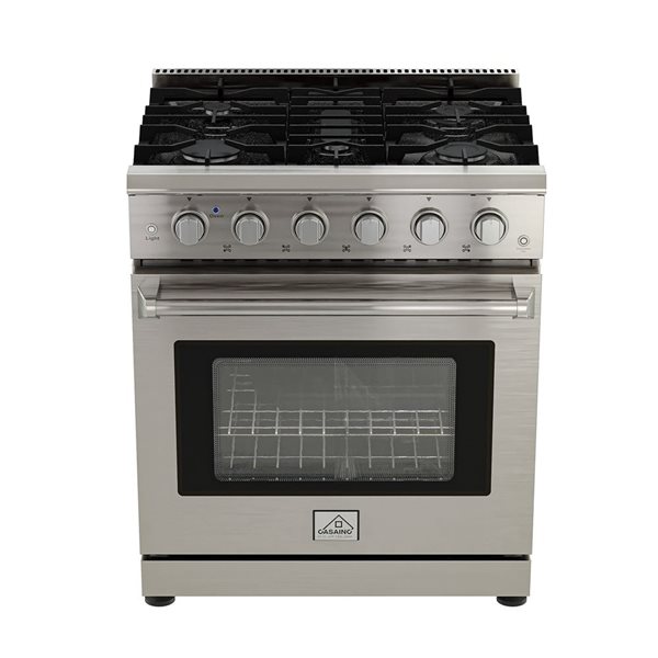 CASAINC 30in 4.55 cu. ft. Stainless Steel Front Control Freestanding