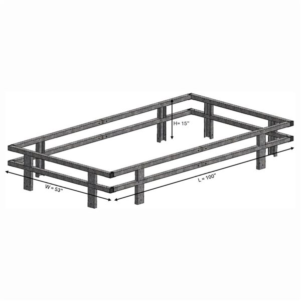 Stirling Galvalume Side Rails for 4 x 8-ft Kit Trailer