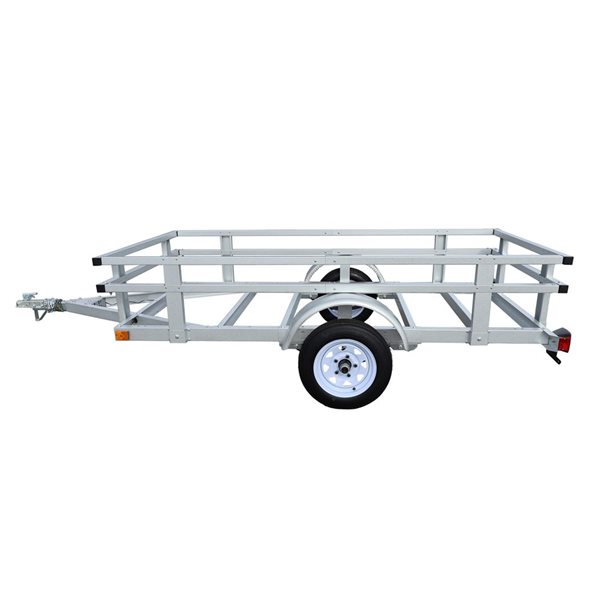 Stirling 4 x 8-ft Galvanume Steel Rail Side Kit Trailer with 12-in Wheels