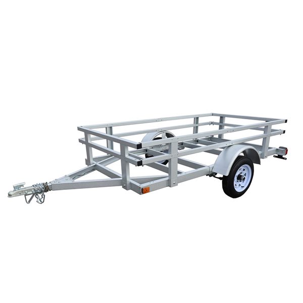 Stirling 4 x 8-ft Galvanume Steel Rail Side Kit Trailer with 12-in Wheels