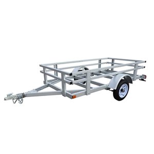 Stirling 4 x 8-ft Galvanume Steel Rail Side Kit Trailer with 12-in Wheels