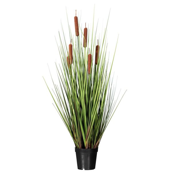 Vickerman 36-in Artificial Potted Green Straight Gras and Cattails