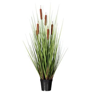 Vickerman 36-in Artificial Potted Green Straight Gras and Cattails