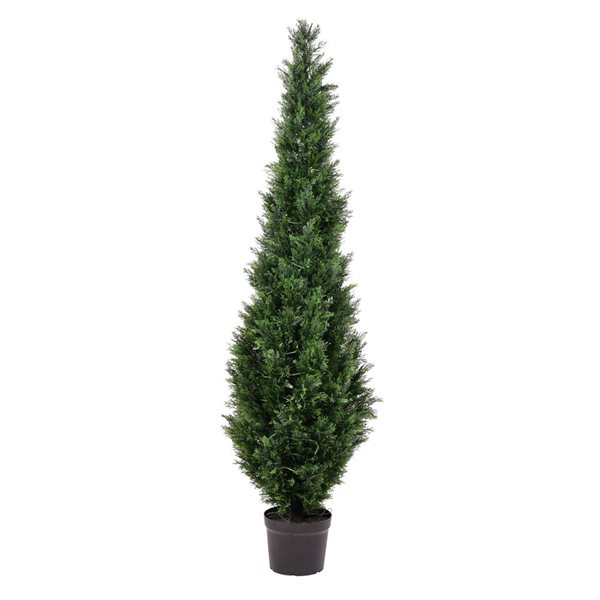 Vickerman 6-ft Artificial Potted Green Cedar Tree