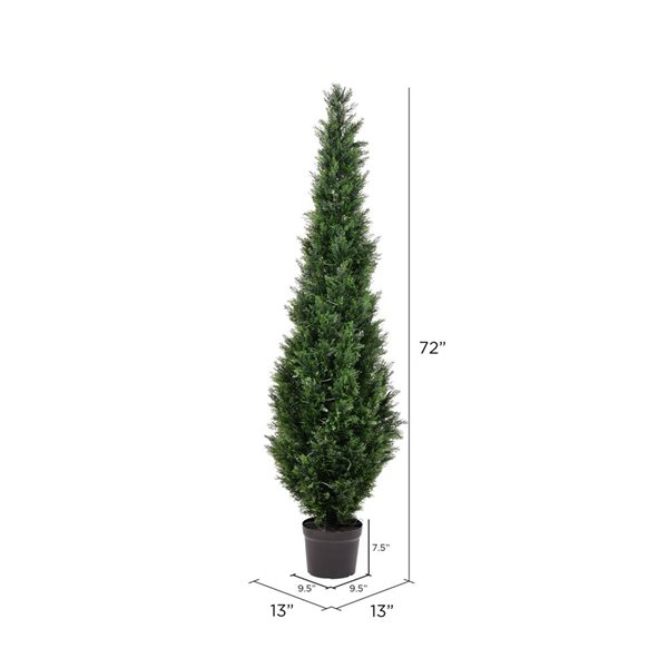 Vickerman 6-ft Artificial Potted Green Cedar Tree