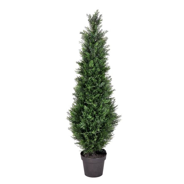 Vickerman 4-ft Artificial Potted Green Cedar Tree