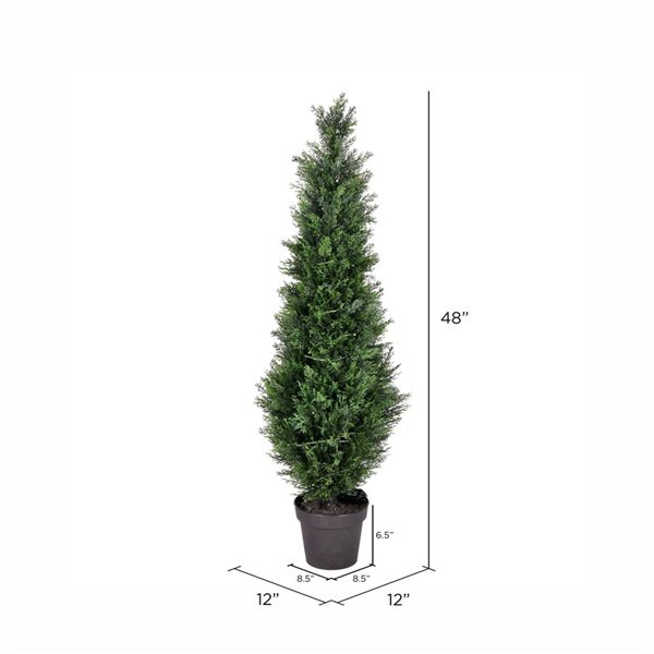 Vickerman 4-ft Artificial Potted Green Cedar Tree