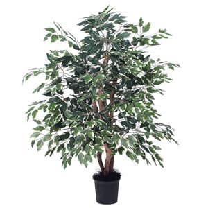 Vickerman 4-ft Artificial Variegated Extra Full Bush with Black Plastic Pot