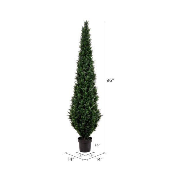 Vickerman 8-ft Artificial Potted Green Cedar Tree