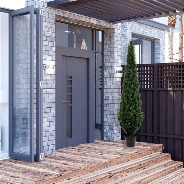 Vickerman 8-ft Artificial Potted Green Cedar Tree