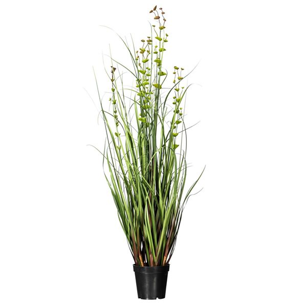 Vickerman 36-in Artificial Potted Green Grass and Eucalyptus