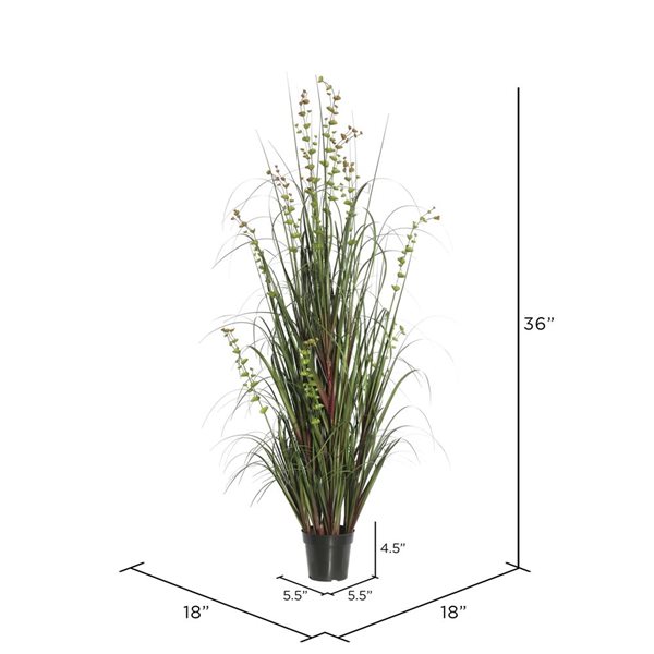 Vickerman 36-in Artificial Potted Green Grass and Eucalyptus