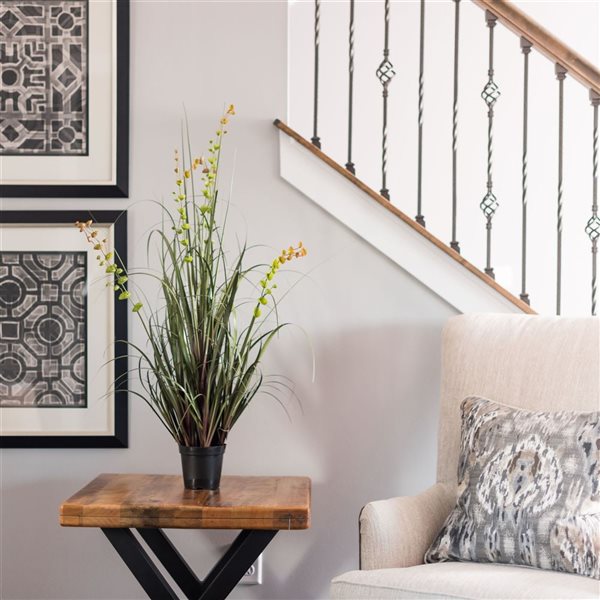 Vickerman 36-in Artificial Potted Green Grass and Eucalyptus