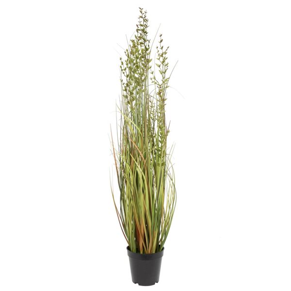 Vickerman 36-in PVC Artificial Potted Green and Brown Grass and Plastic Grass