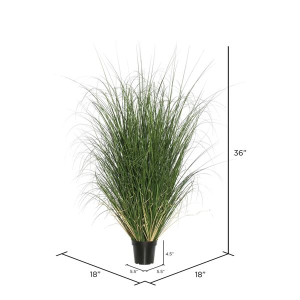 Vickerman 36-in Artificial Potted Green Curled Grass