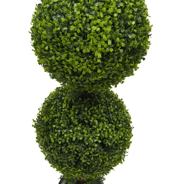 Vickerman 5-ft Artificial Potted Triple Ball Green Boxwood Topiary