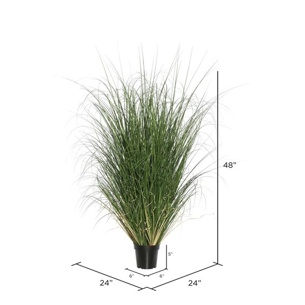 Vickerman 48-in Artificial Potted Green Curled Grass