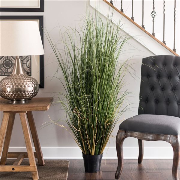 Vickerman 48-in Artificial Potted Green Curled Grass