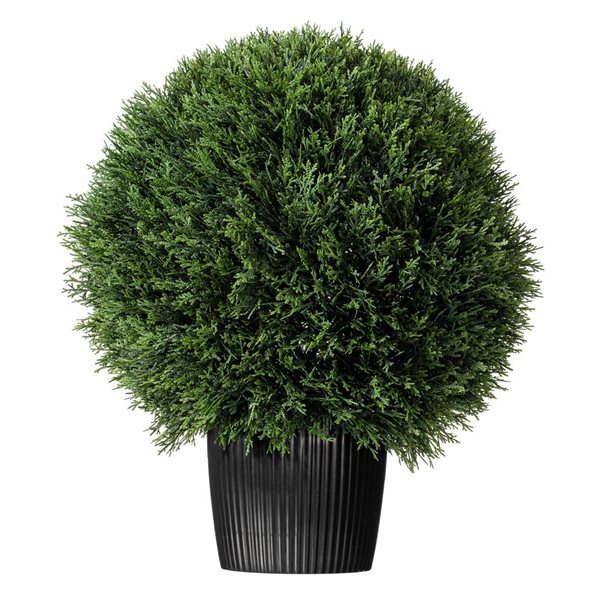 Vickerman 20-in Artificial Potted Green Cedar Topiary Ball