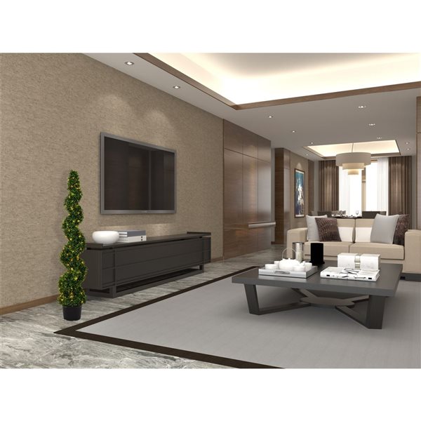 Vickerman 5-ft Artificial Potted Green Boxwood Spiral Tree