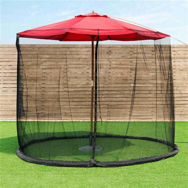 Costway 9/10-ft Black Umbrella Outdoor Patio Netting - 30 x 7-ft