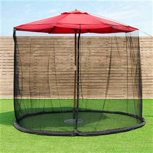 Costway 9/10-ft Black Umbrella Outdoor Patio Netting - 30 x 7-ft