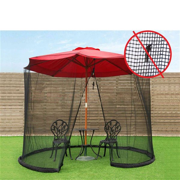 Costway 9/10-ft Black Umbrella Outdoor Patio Netting - 30 x 7-ft