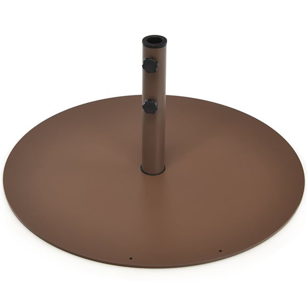 Costway 59-lb Round Brown Steel Patio Umbrella Base Stand