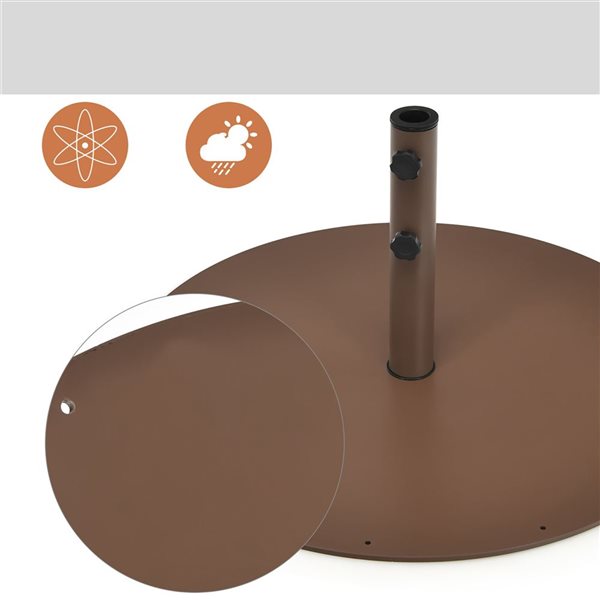 Costway 59-lb Round Brown Steel Patio Umbrella Base Stand