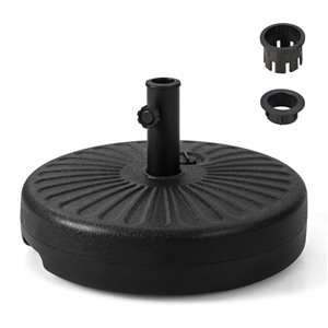 Costway 20-in Fillable Round Black HDPE Patio Umbrella Base Stand Holder for 1.5 to 1.9-in Dia Poles