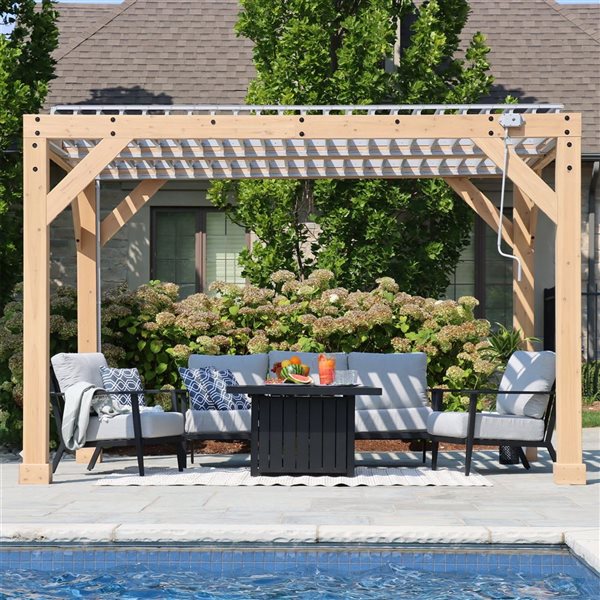 Yardistry 10 x 12-ft Meridian Louvered Pergola