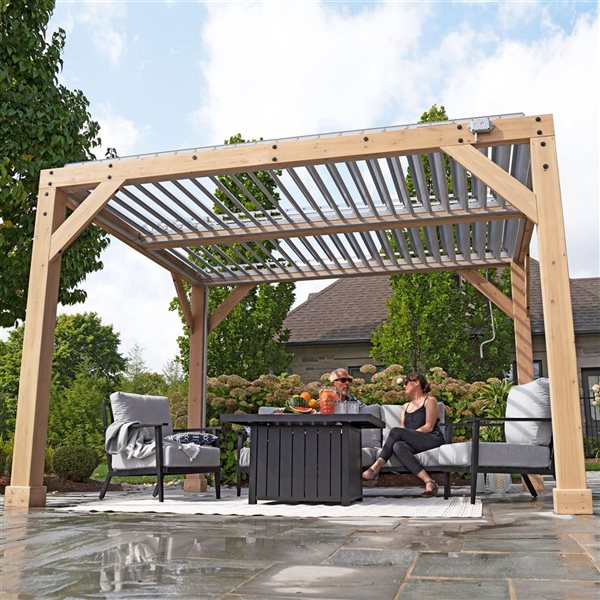 Yardistry 10 x 12-ft Meridian Louvered Pergola