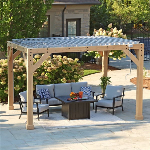 Yardistry 10 x 12-ft Meridian Louvered Pergola