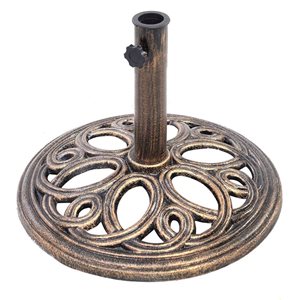 Costway 23-lb Round Bronze Cast Iron Patio Umbrella Base Stand