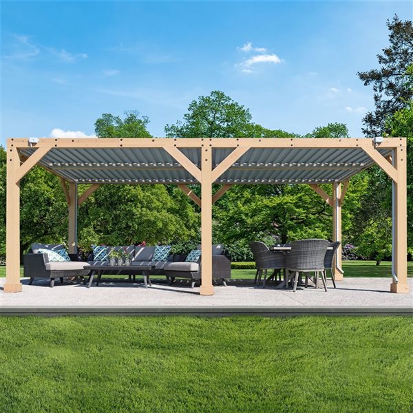 Pergola à persiennes méridienne Yardistry 10 pi x 20 pi