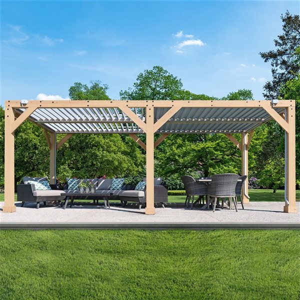 Pergola à persiennes méridienne Yardistry 10 pi x 20 pi