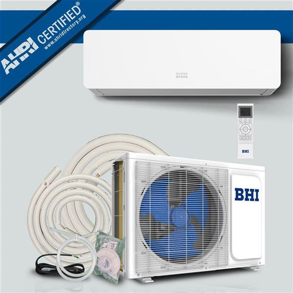 BHI 18,000-BTU 230-Volt Ductless Mini Split Air Conditioner and Heater with 13-ft Installation Kit