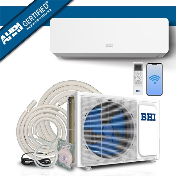 BHI 18,000-BTU 230-Volt Ductless Mini Split Air Conditioner and Heater