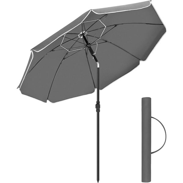 Boutique Home Grey Octagonal Parasol with Carry Bag (No Base)