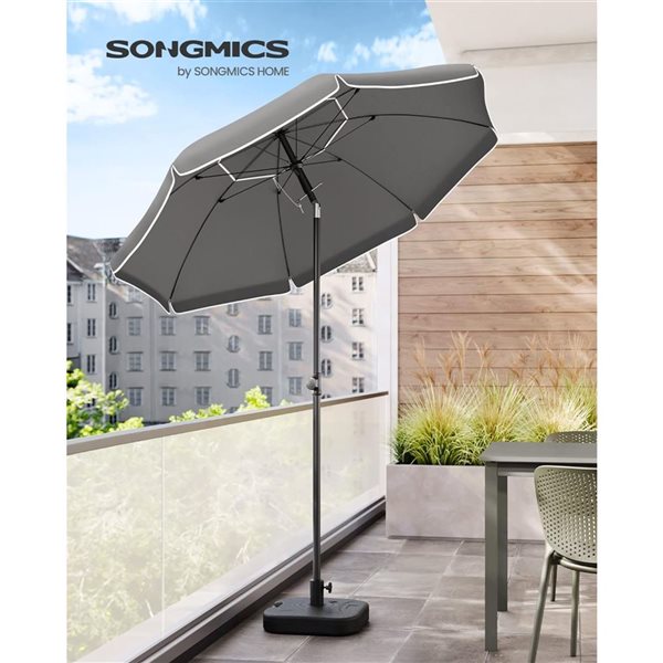 Boutique Home Grey Octagonal Parasol with Carry Bag (No Base)