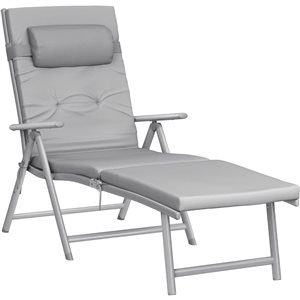 Boutique Home 72 x 24 x 15-in Grey Foldable Sun Lounger Chair