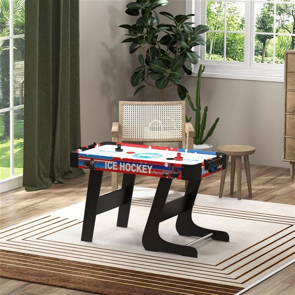 Table de hockey sur air autoportante Soozier avec 2 rondelles et 2 poussoirs, 20 l. x 40 L. x 26 po h.