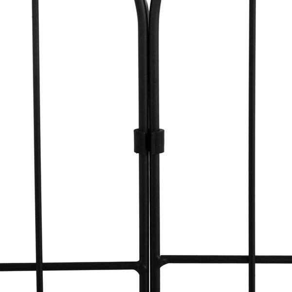 Outsunny 4-Panel Black Steel Arched Design Decorative Garden Fence - 52-in W x 24-in H