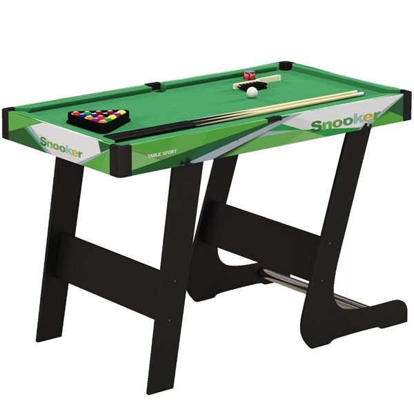 Ensemble de table de billard compact pliable Soozier avec queues, boules, craie, triangle et brosse, 41 po L.