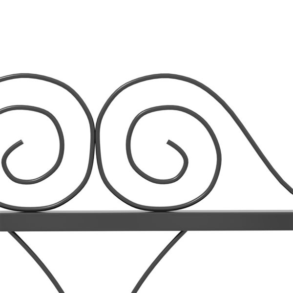 Outsunny 4-Panel Black Steel Swirl/Leaf Design Decorative Garden Fence - 90.4 L x 18.7-in H