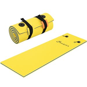 Tapis flottant pour piscine Soozier mousse XPE 25,6 po l. x 6,5 pi L., jaune