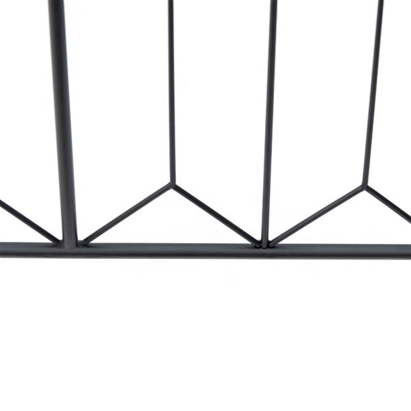 Outsunny 5-Panel Black Steel Decorative Garden Fence - 33-in H x 10-ft W