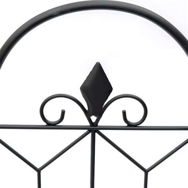 Outsunny 5-Panel Black Steel Decorative Garden Fence - 33-in H x 10-ft W